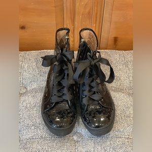 Jeffrey Campbell patent leather high top sneakers. Size 8.